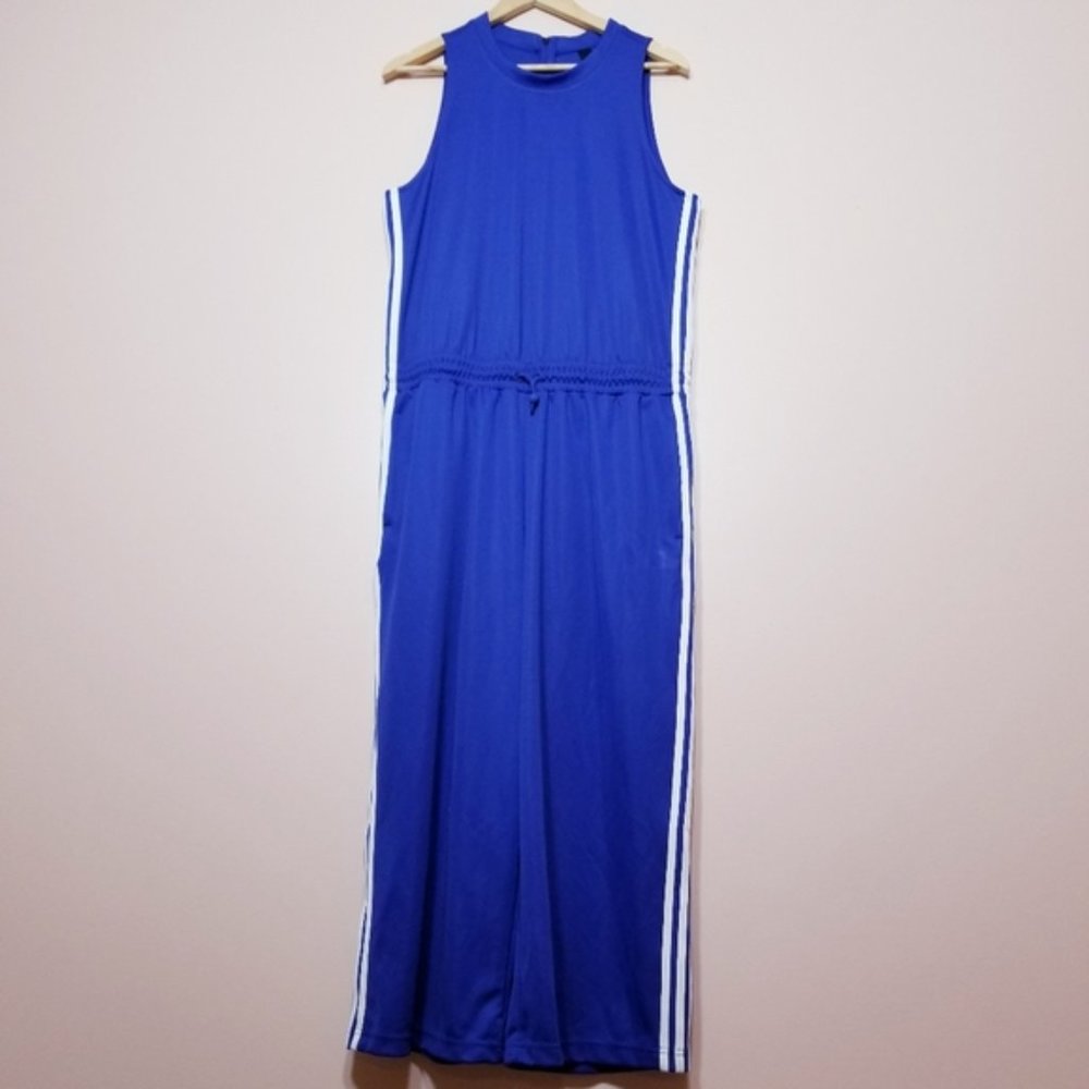 ADIDAS TRICOT BLUE ROMPER SNAP BUTTONS VTG VIBES